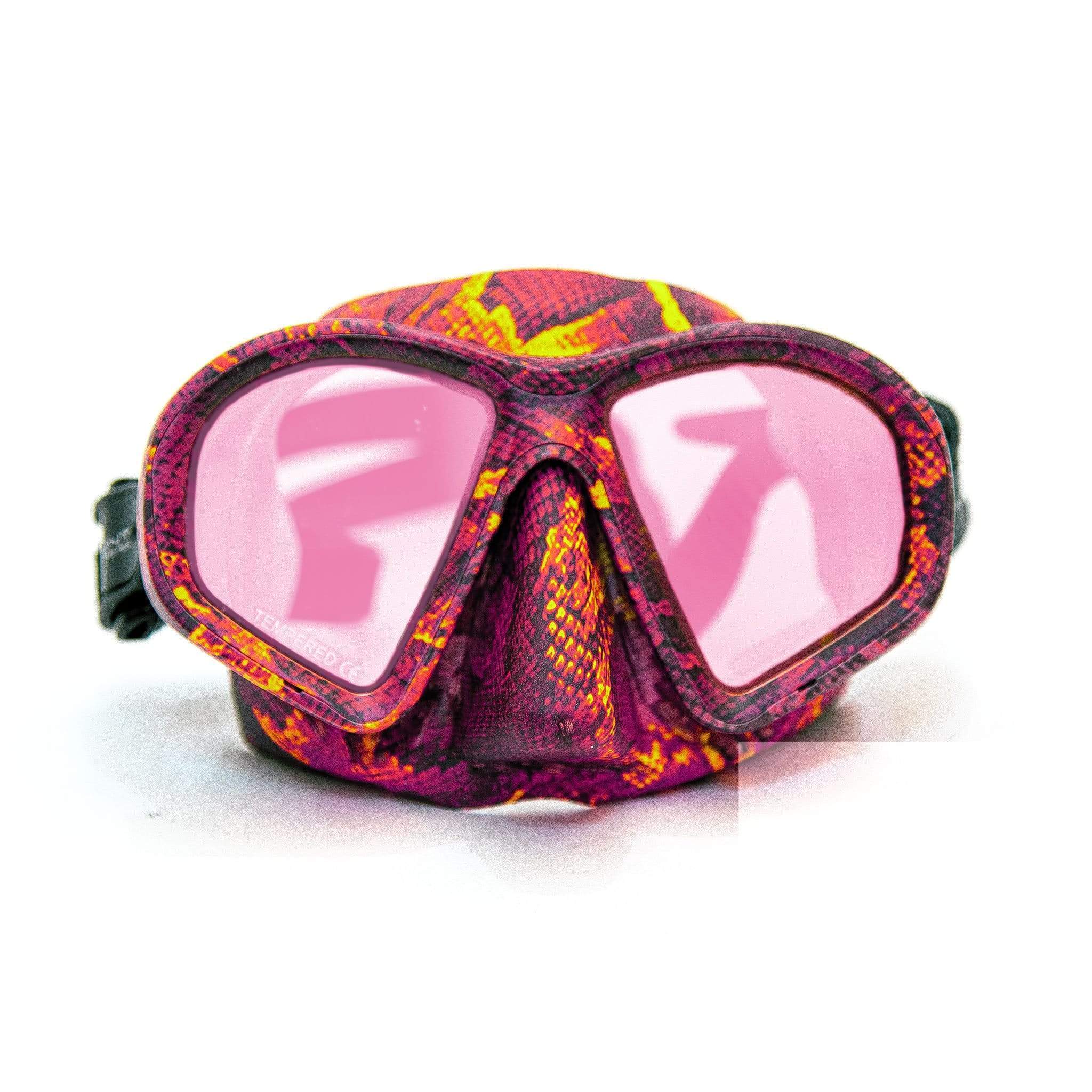 HuntMaster Pink Harbinger Camo Diving Mask (Huntress)- With Matching Camo Container (Pink)