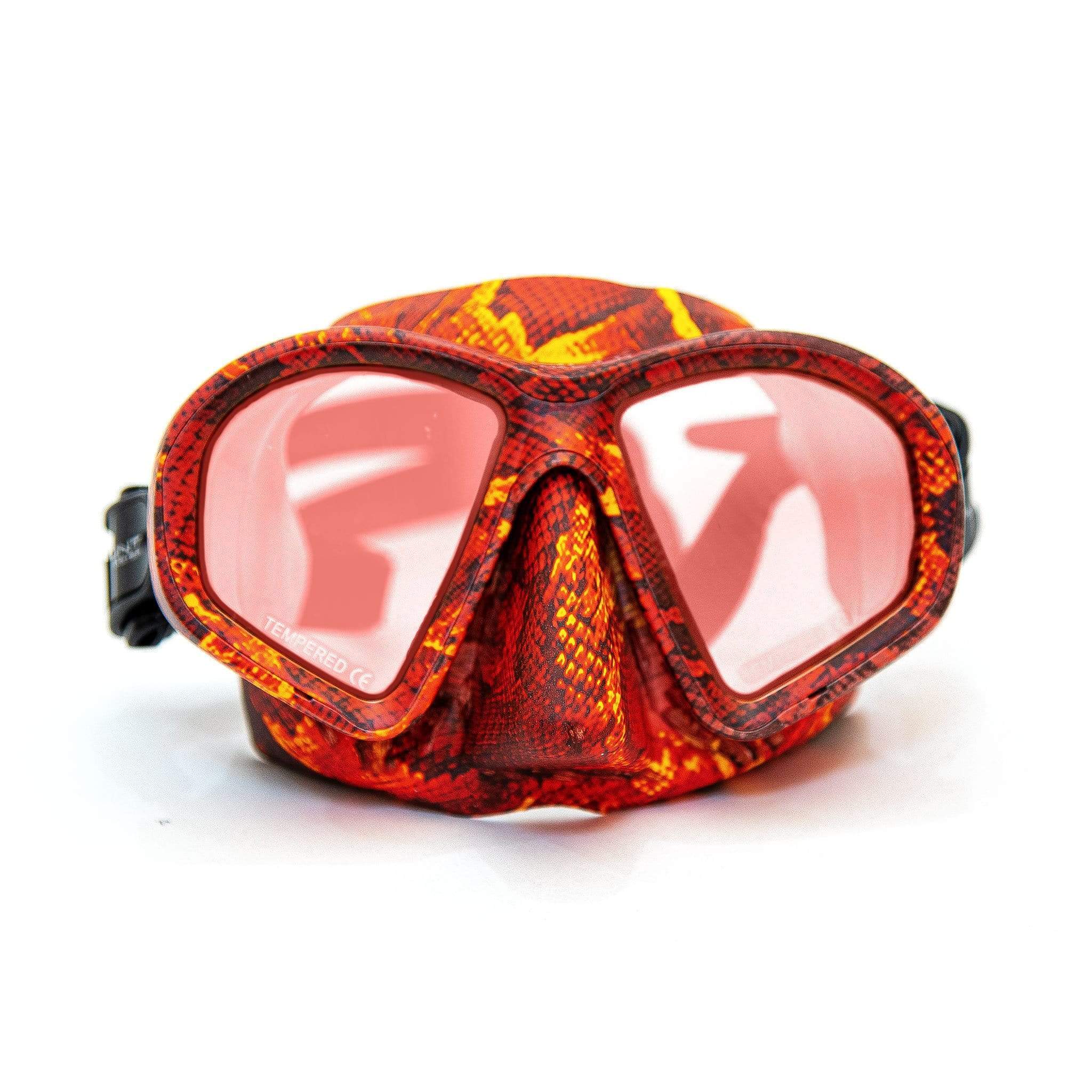 HuntMaster Red Harbinger Camo Diving Mask - With Matching Camo Container (Red)