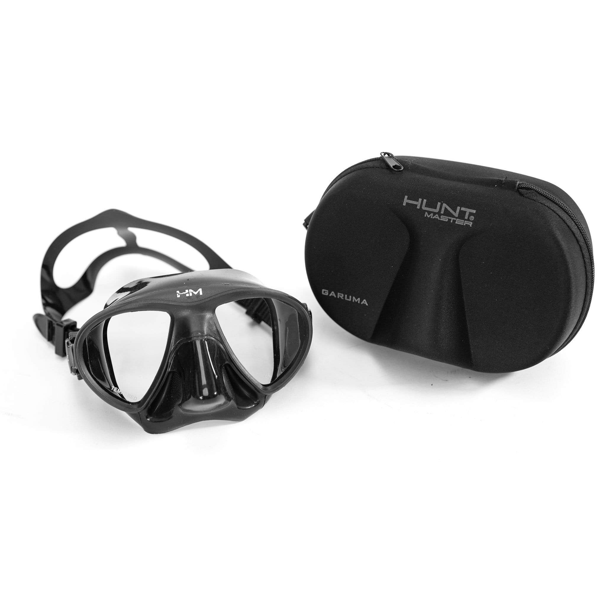 HuntMaster Low Volume Diving Mask Black Bream (GARUMA) - With Complimentary Black Container