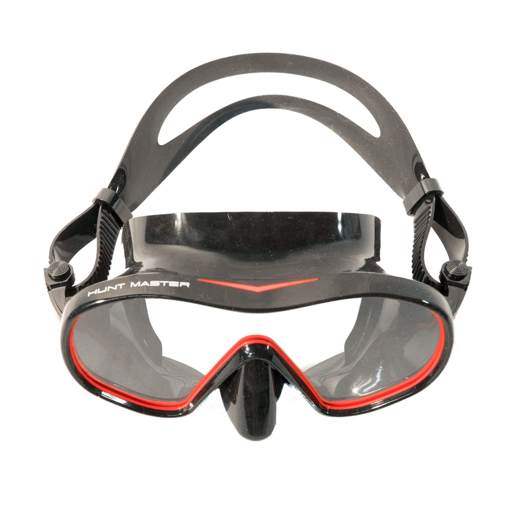HuntMaster Scout Single Lens Diving Mask - Black and Red
