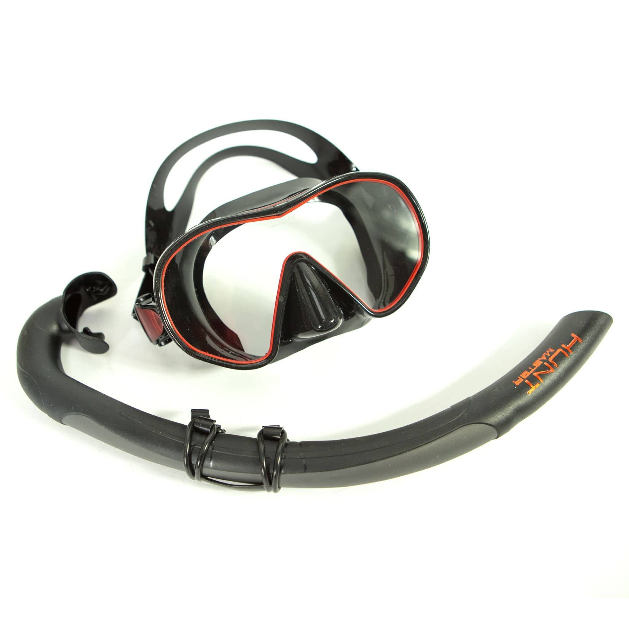 HuntMaster Scout Single Lens Diving Mask - Black and Red