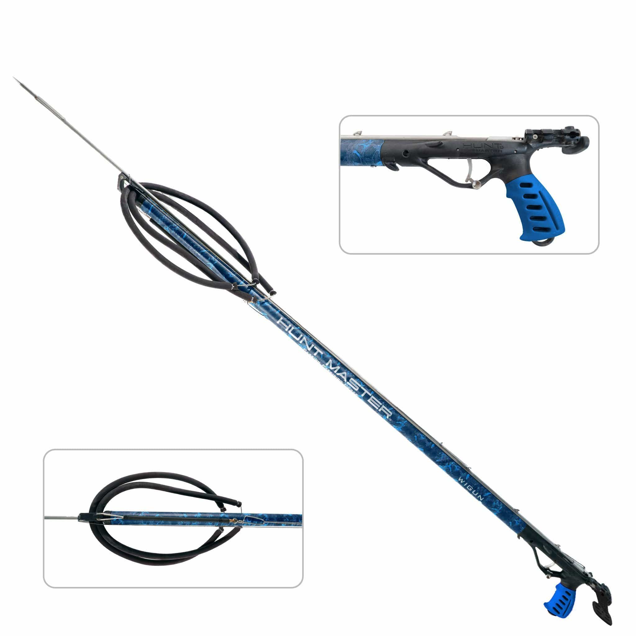 HuntMaster Wigun Aluminium Open Head Speargun - Camo Series (Blue) 75cm - 110cm