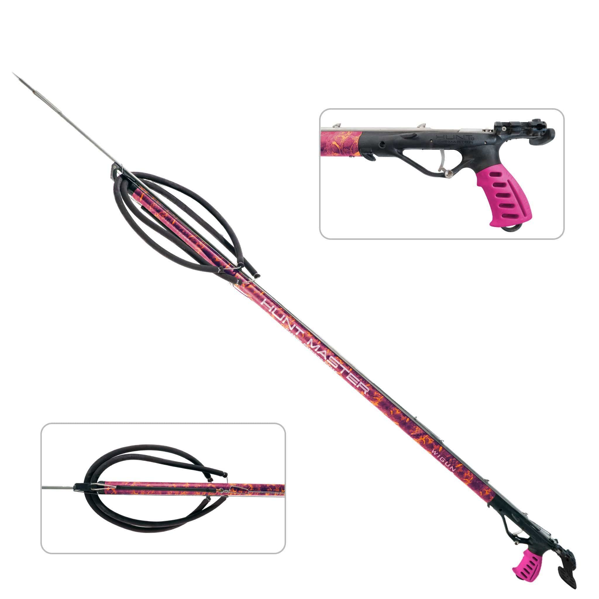 HuntMaster Wigun Aluminium Open Head Speargun - Huntress Camo Series (Pink) 75cm-110cm